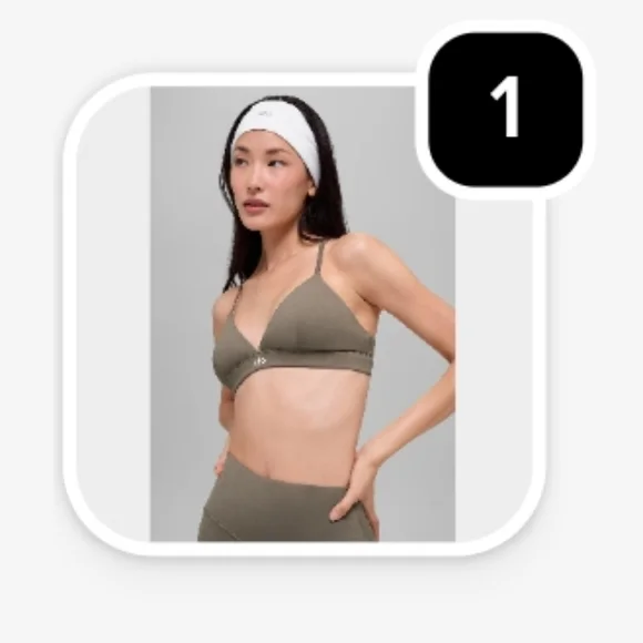 ALO Yoga🤎 NEW COLOR DROP Light Cocoa and White Sports Bra Not Released Yet. - Picture 8 of 8